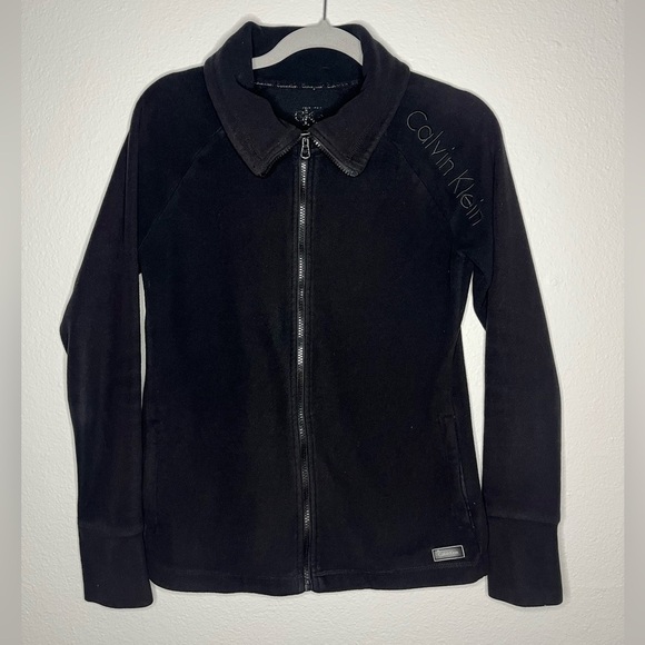 Calvin Klein Black Fleece Jacket 🖤✨ (Size S) - Picture 1 of 5